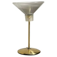 Lampada Da Tavolo Design 1970s Ottone E Vetro