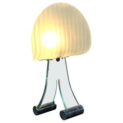 Lampada Da Tavolo Design Table Lamp Marble & Glass 1980’s