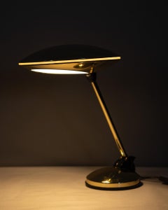 Vintage 1960er Jahre Gold Tischlampe Modell Ufo Design Aluminor