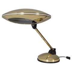 Lampada da tavolo dorata vintage anni 60 modello Ufo design Aluminor