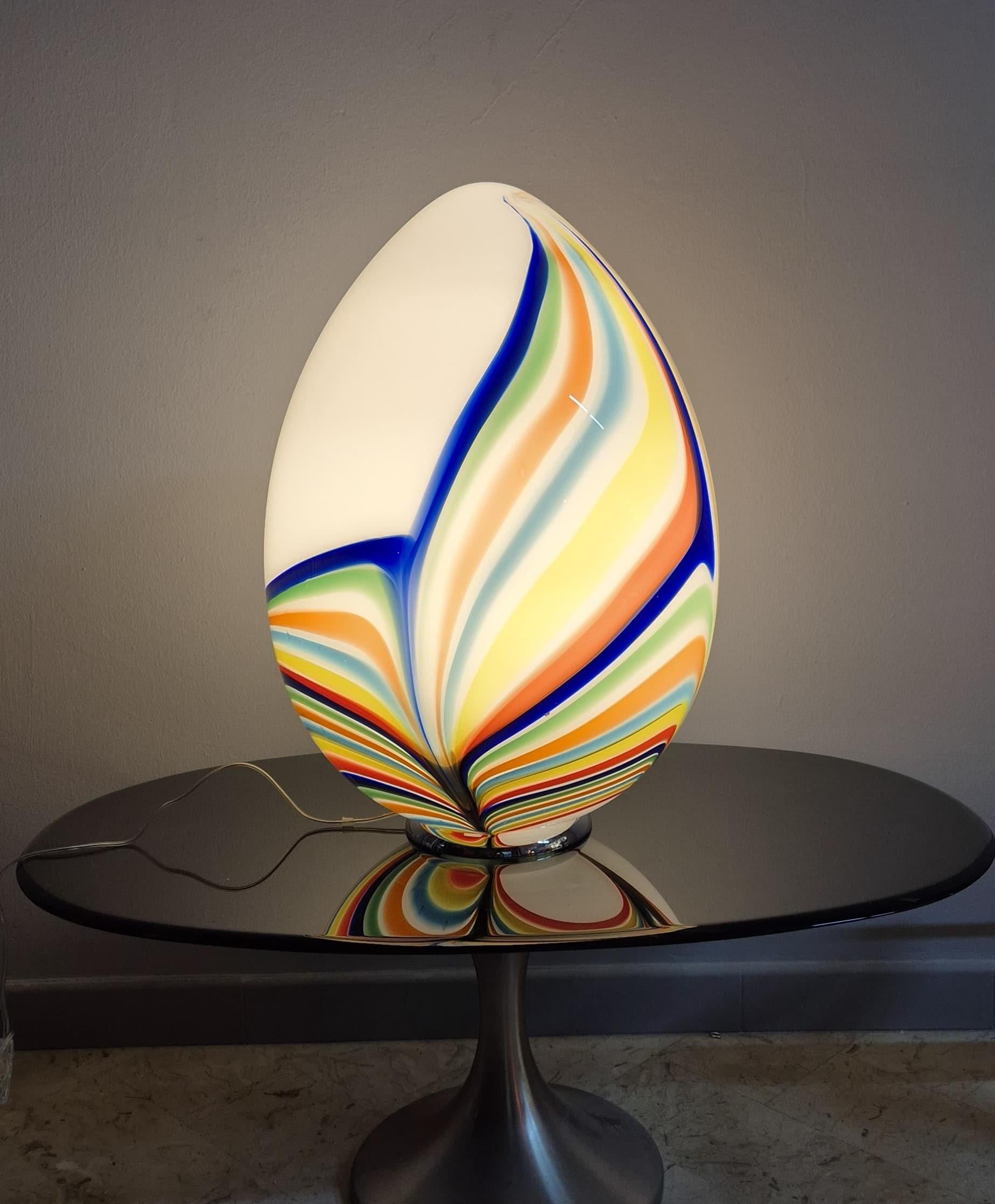 Lámpara de mesa Egg de cristal de Murano Italian en venta