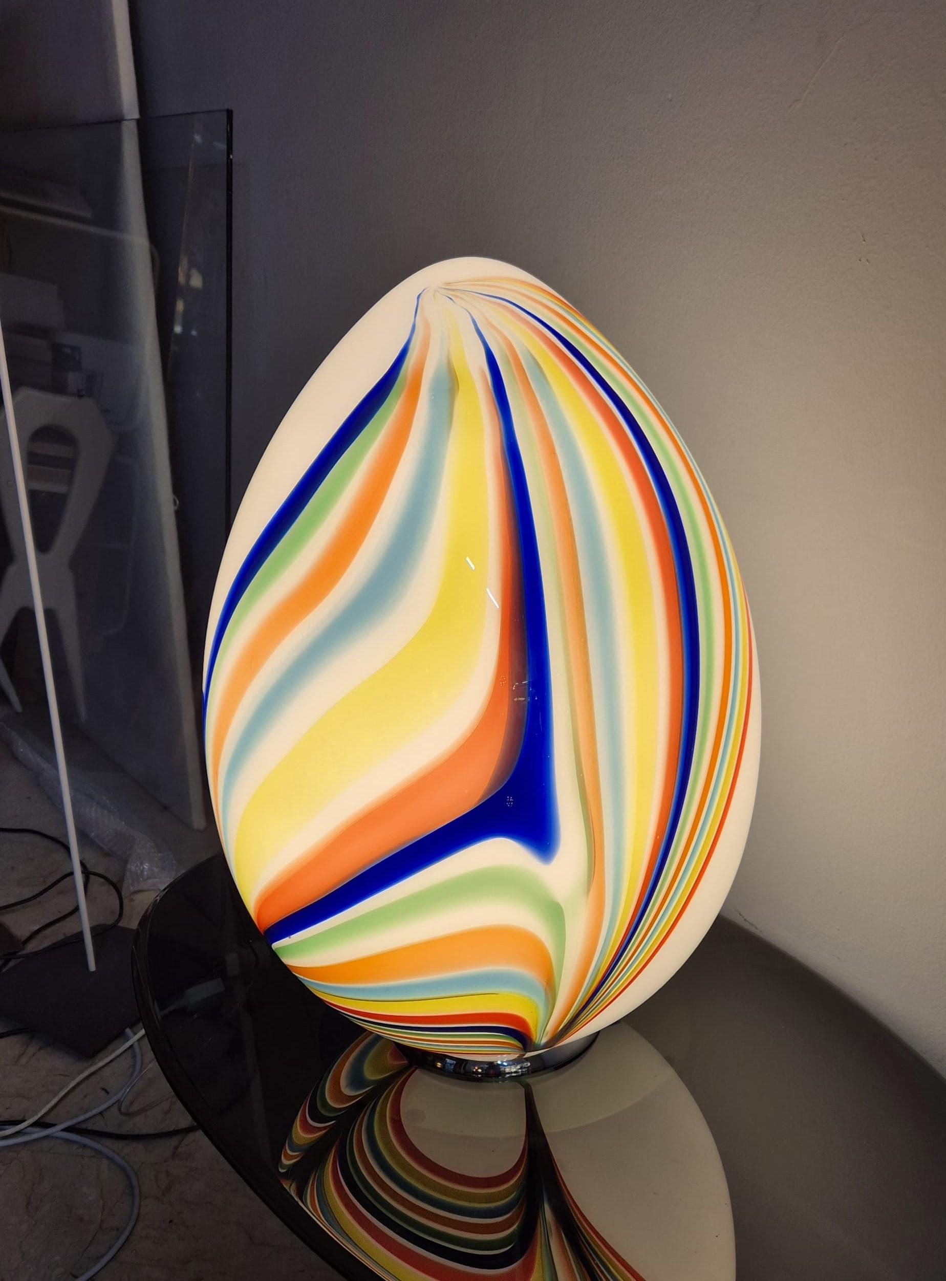 Lámpara de mesa Egg de cristal de Murano Metal en venta