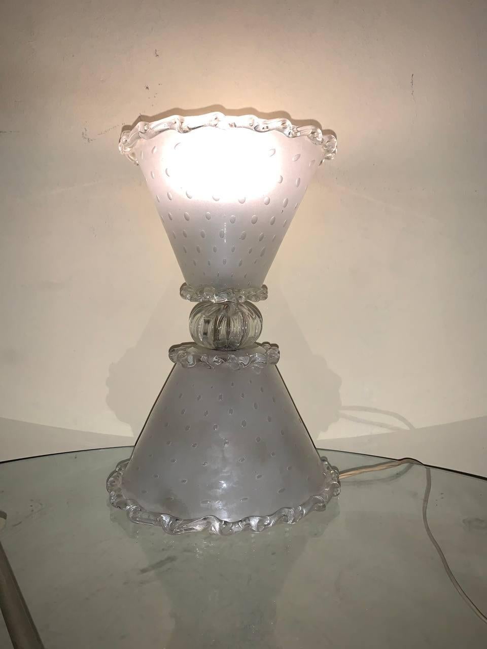 Barovier Ercole lamp one light e14
Lamp with bulb glass reflecting the work of the master glassmaker in the 1940s with original switch of the period.
Ready to be placed in your environment.
The photos and the beauty of the lamp speak for