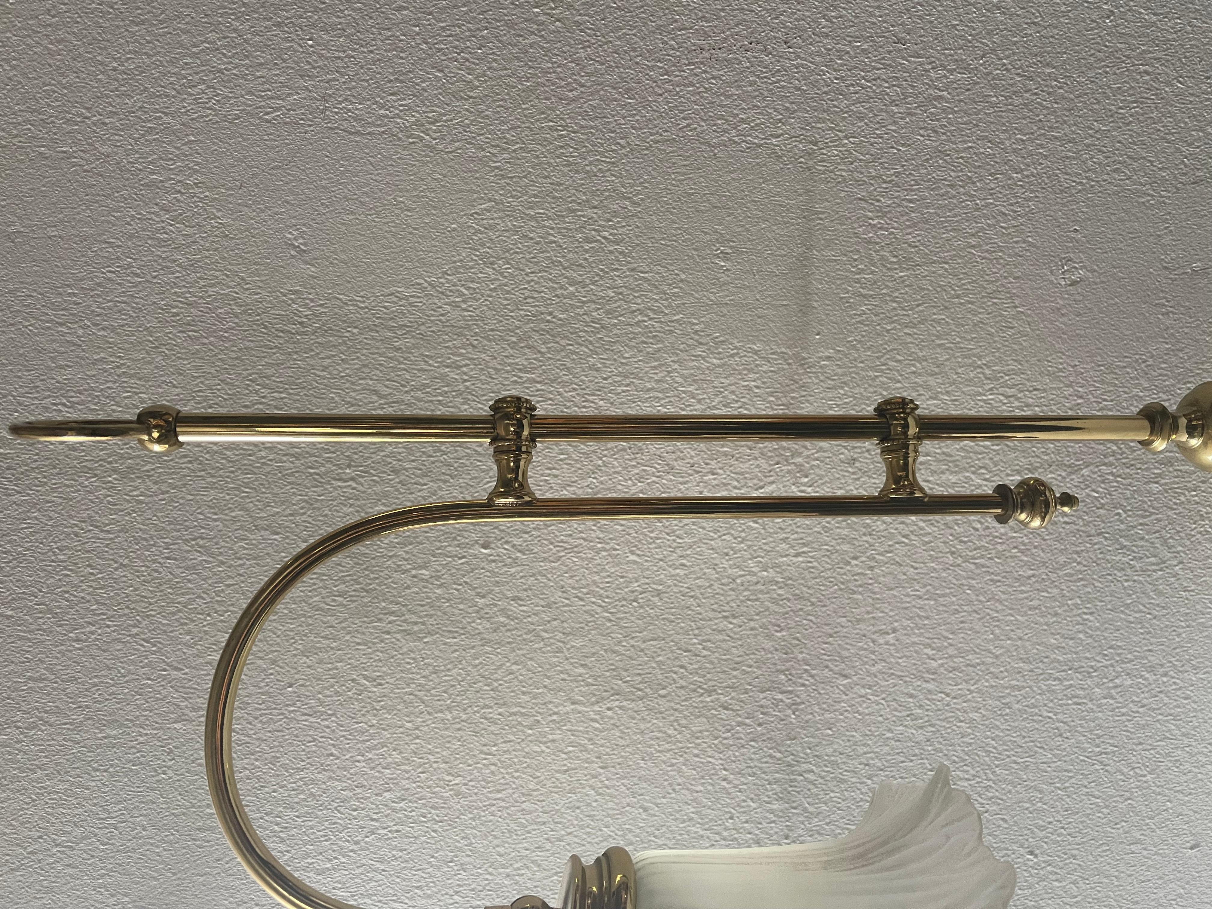 Art Nouveau style fixed table lamp glass shade 1990s In Good Condition For Sale In Cantù, IT