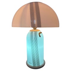 Large Murano 80s table lamp signed Maximilian stamped Opalina Fiorentina