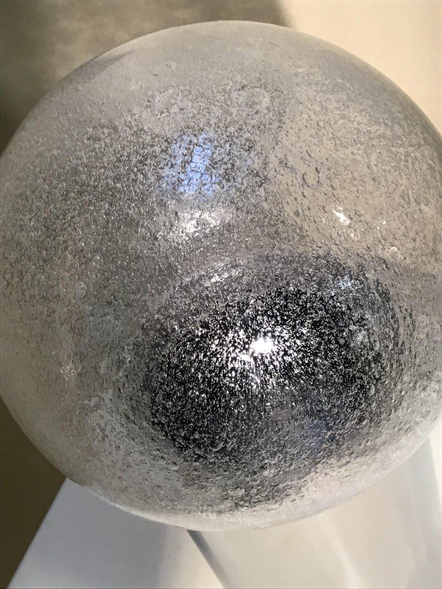 Italian Lampe de table en acier et verre de Murano par Mazzega, 1960s en vente