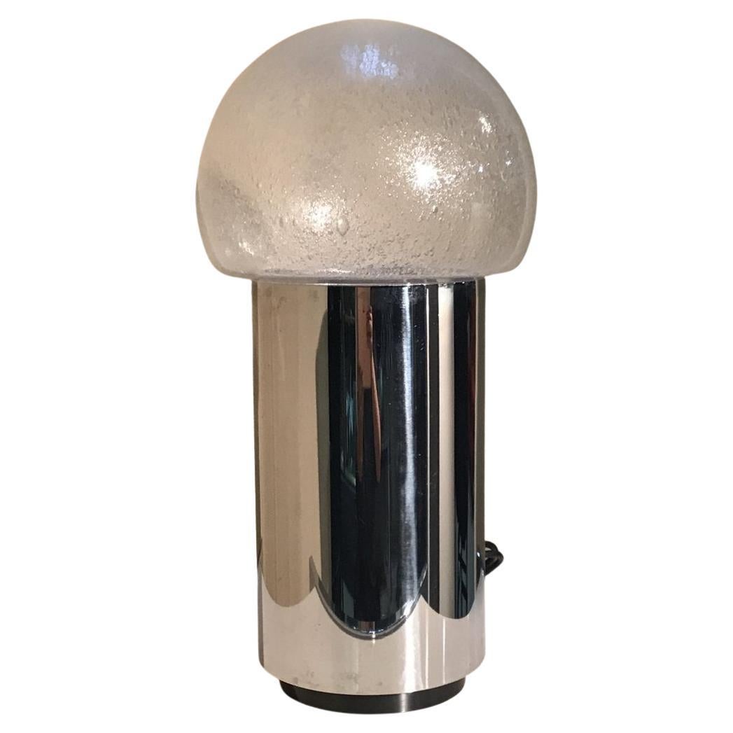 Steel and Murano glass table lamp by Mazzega, 1960s