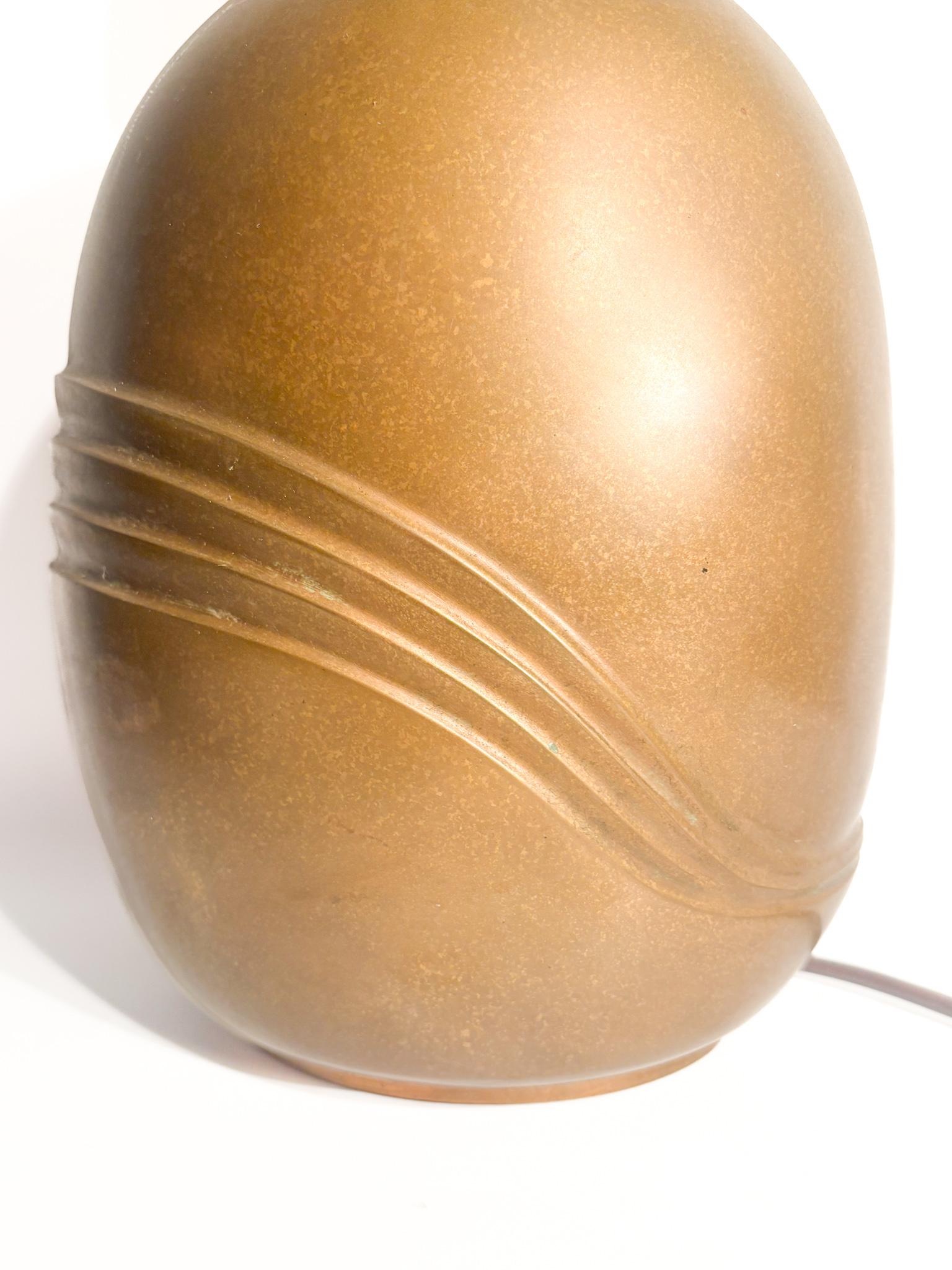 Lampada da Tavolo in Bronzo di Esa Fedrigolli Anni 70 Art Decó en venta