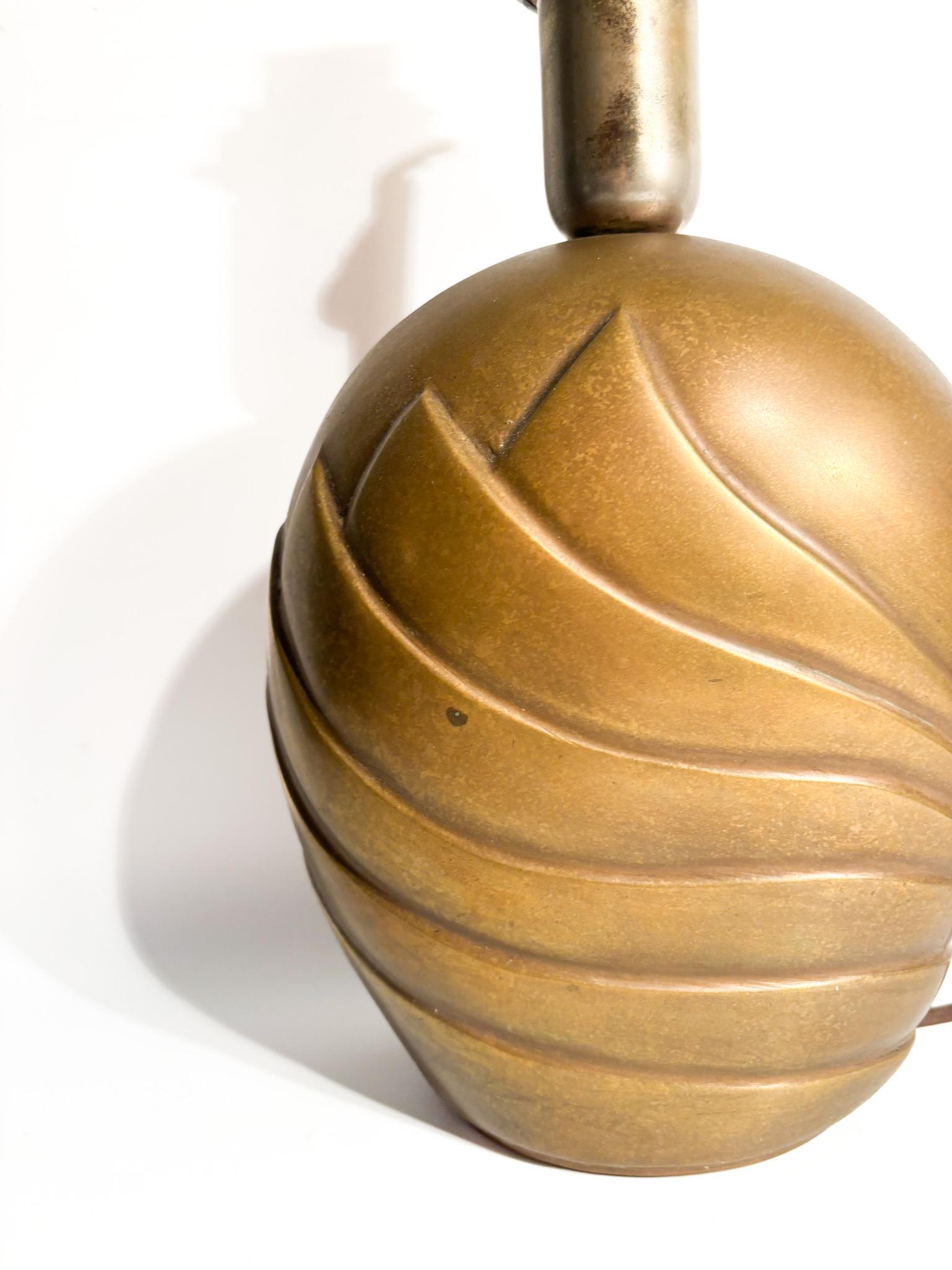 Lampada da Tavolo in Bronzo di Esa Fedrigolli Anni 70 Art Decó en venta
