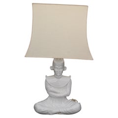 White Ceramic Table Lamp Southern Nurseries Rome 1970s