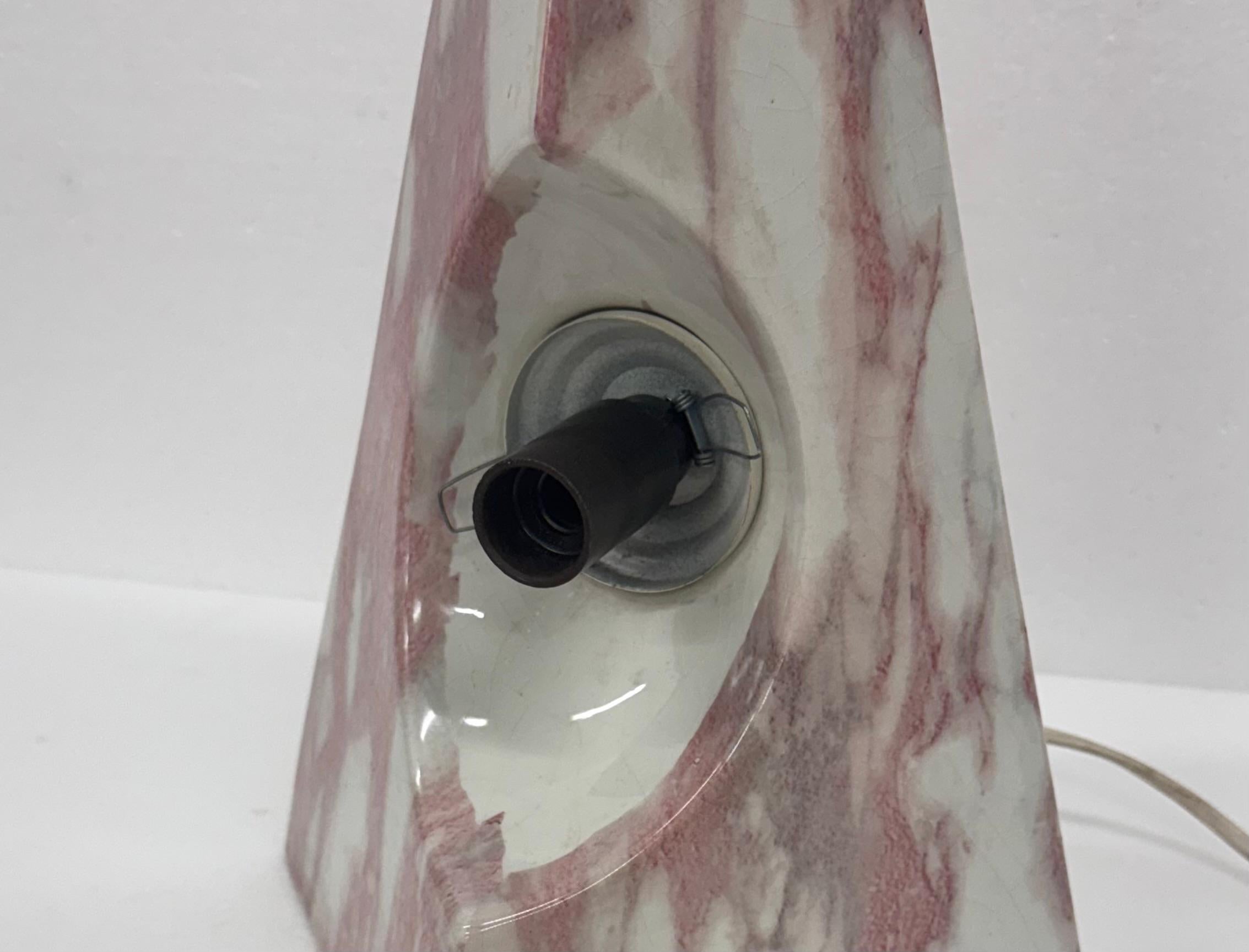 Lampada da tavolo in ceramica e vetro in vendita 5