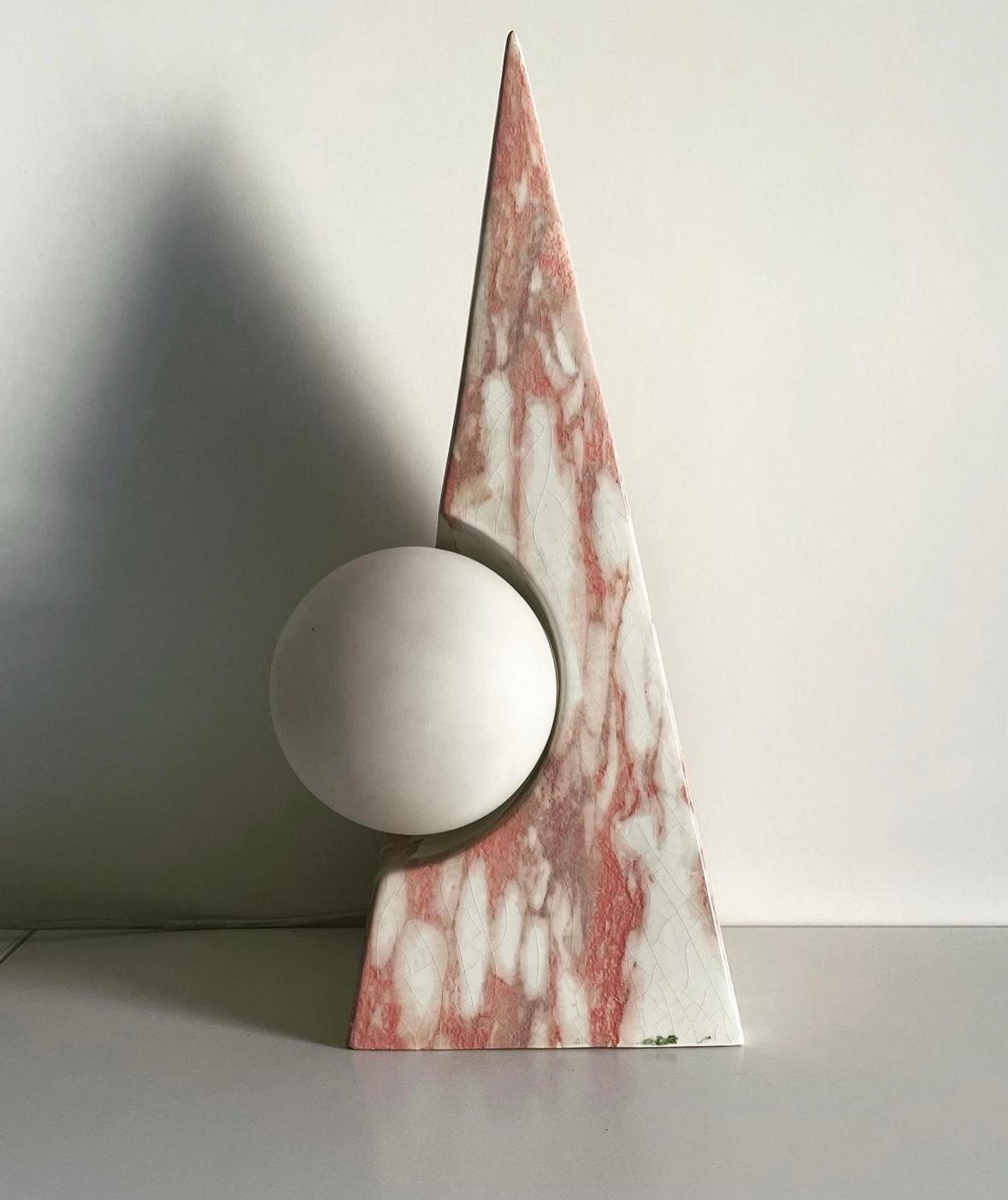 Lampada da tavolo in ceramica e vetro in vendita 1