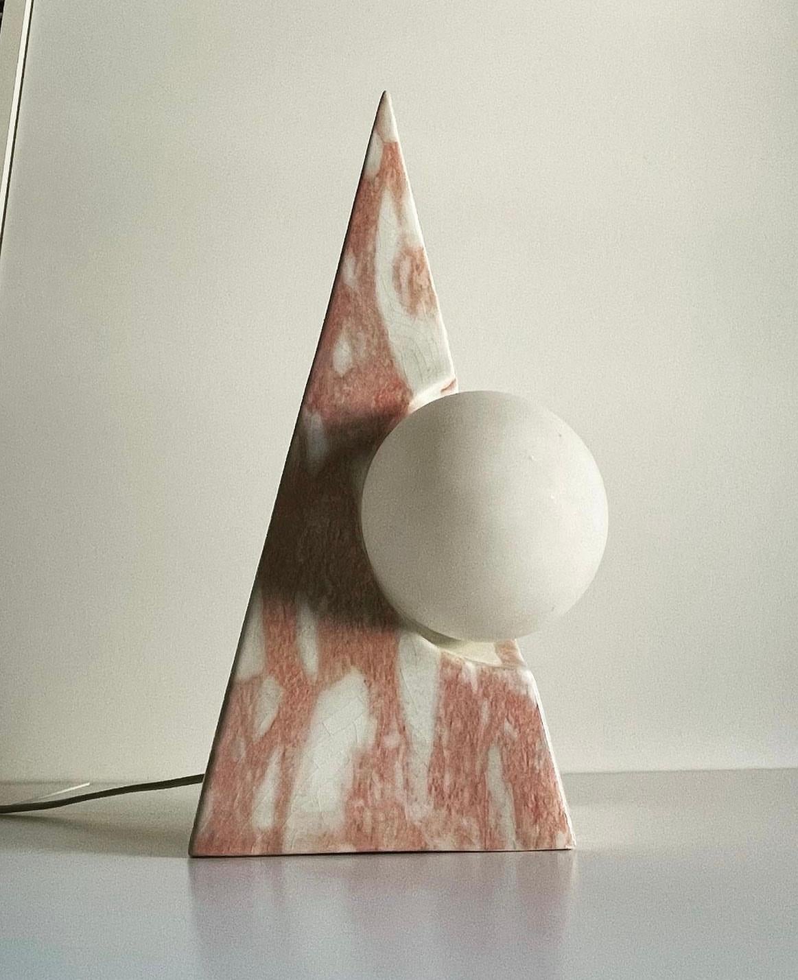 Lampada da tavolo in ceramica e vetro in vendita 3