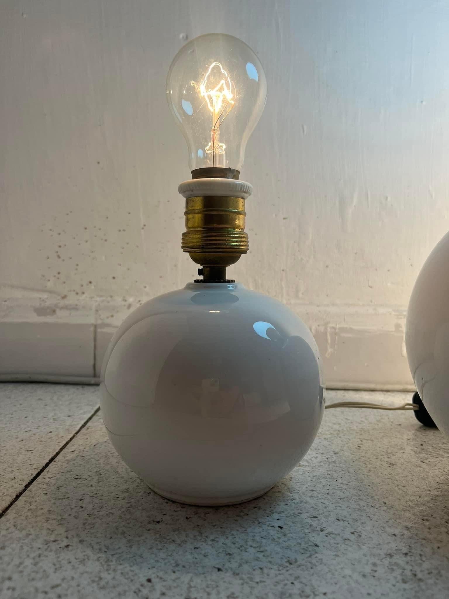 Tris di lampade in ceramica opaline  pour toutes les possibilités de livraison le grand et l'alto 23 cm circonférence 20 cm i piccoli sono alti 16 cm circonférence 13 cM