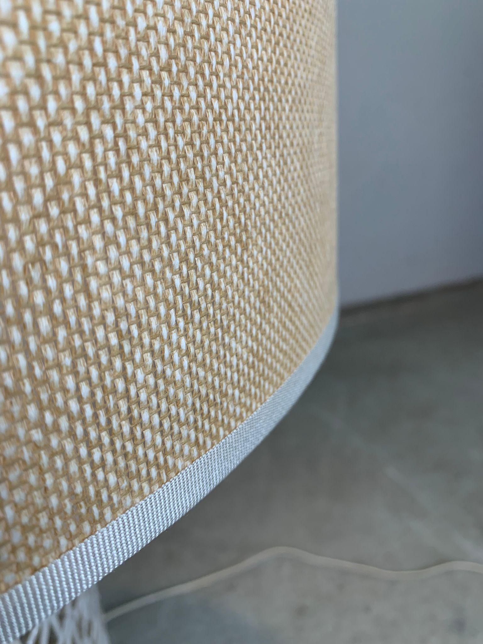 Glazed ceramic table lamp and fabric shade, 1960s, italy in vendita 5