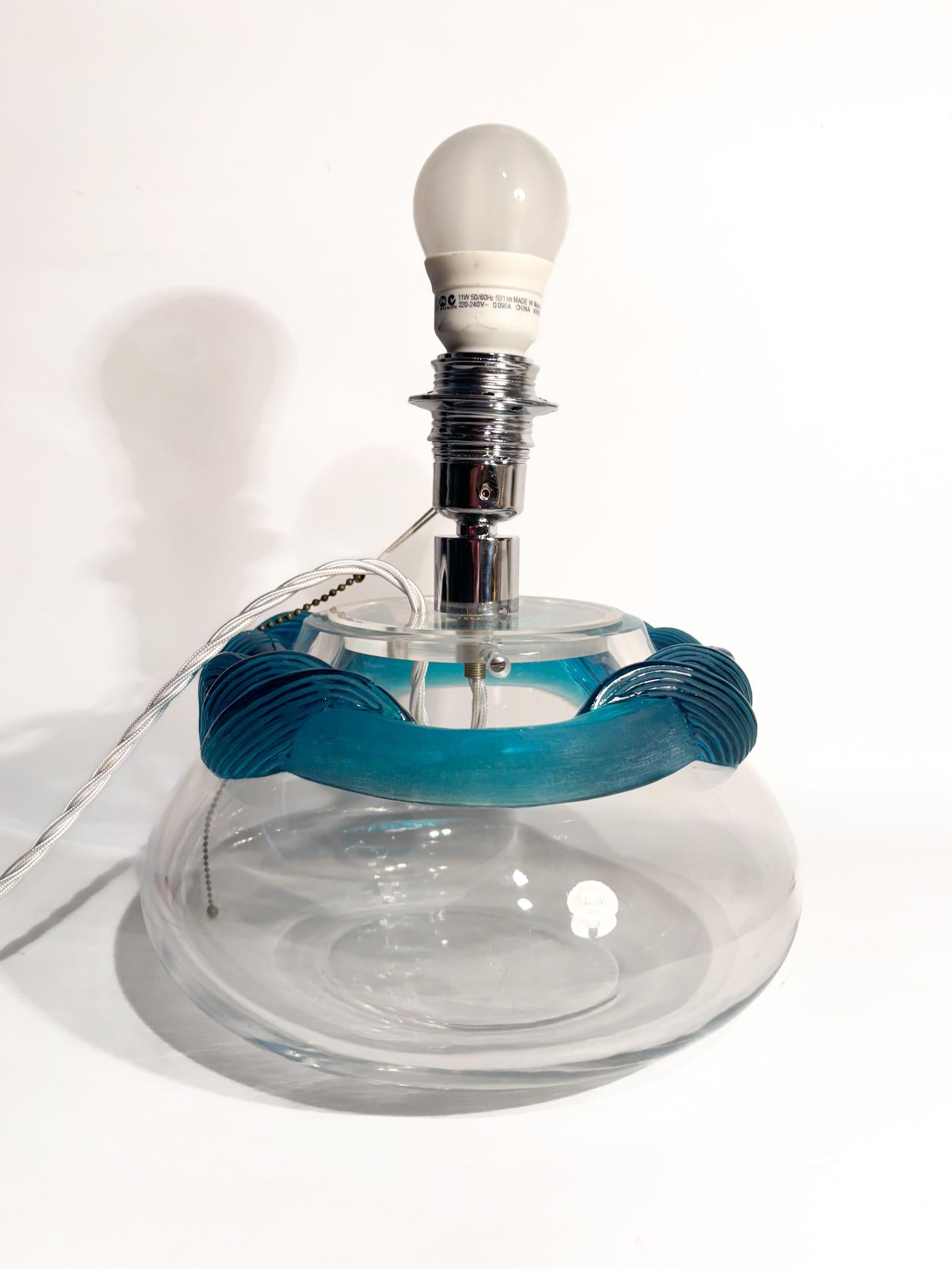 Mid-Century Modern Crystal Table Lamp 