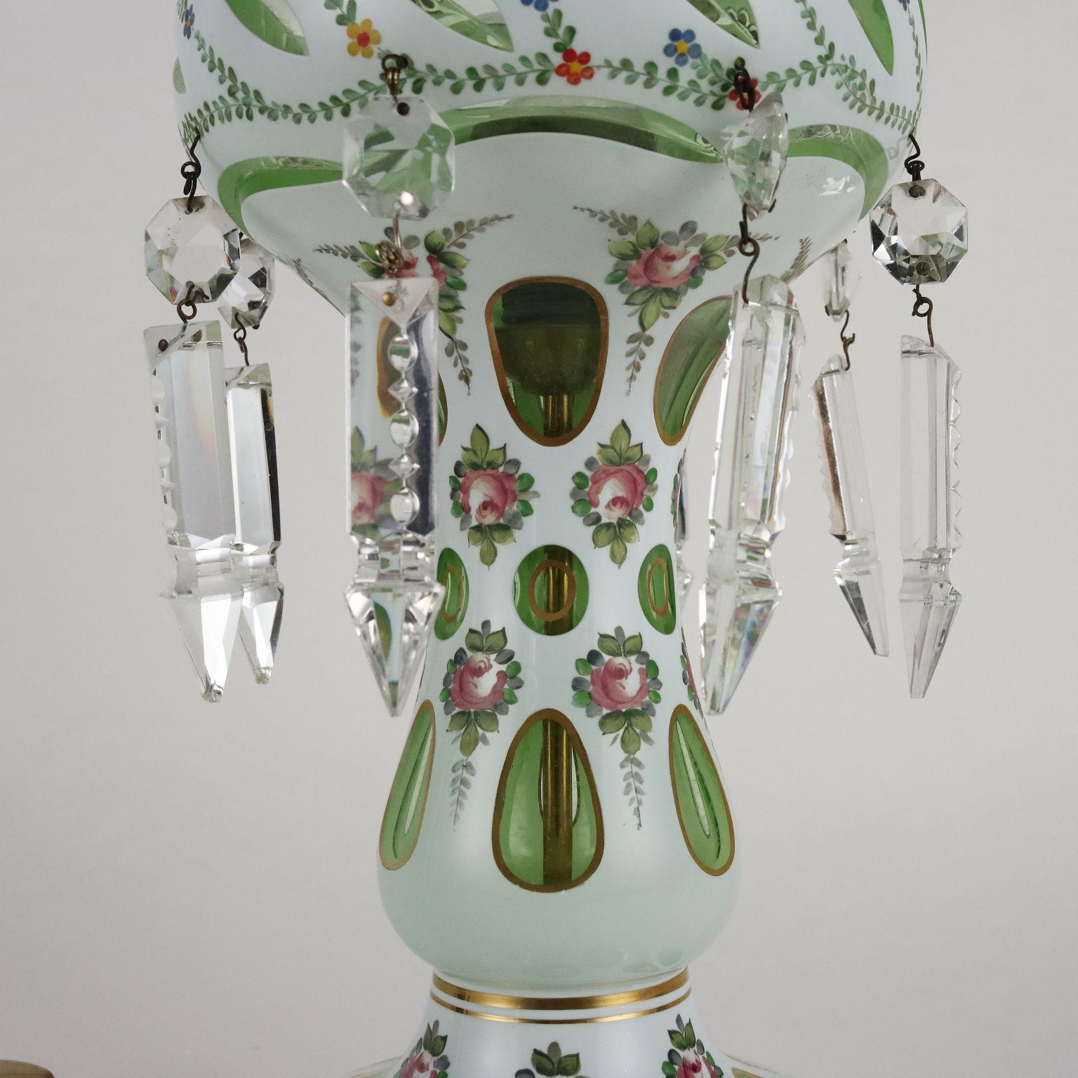 Bohemia Kristall Tischlampe  (20th Century) im Angebot