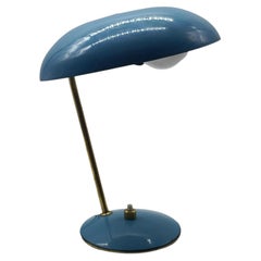 Lampada da Tavolo in Metallo Blu e Ottone, Italia 1950s