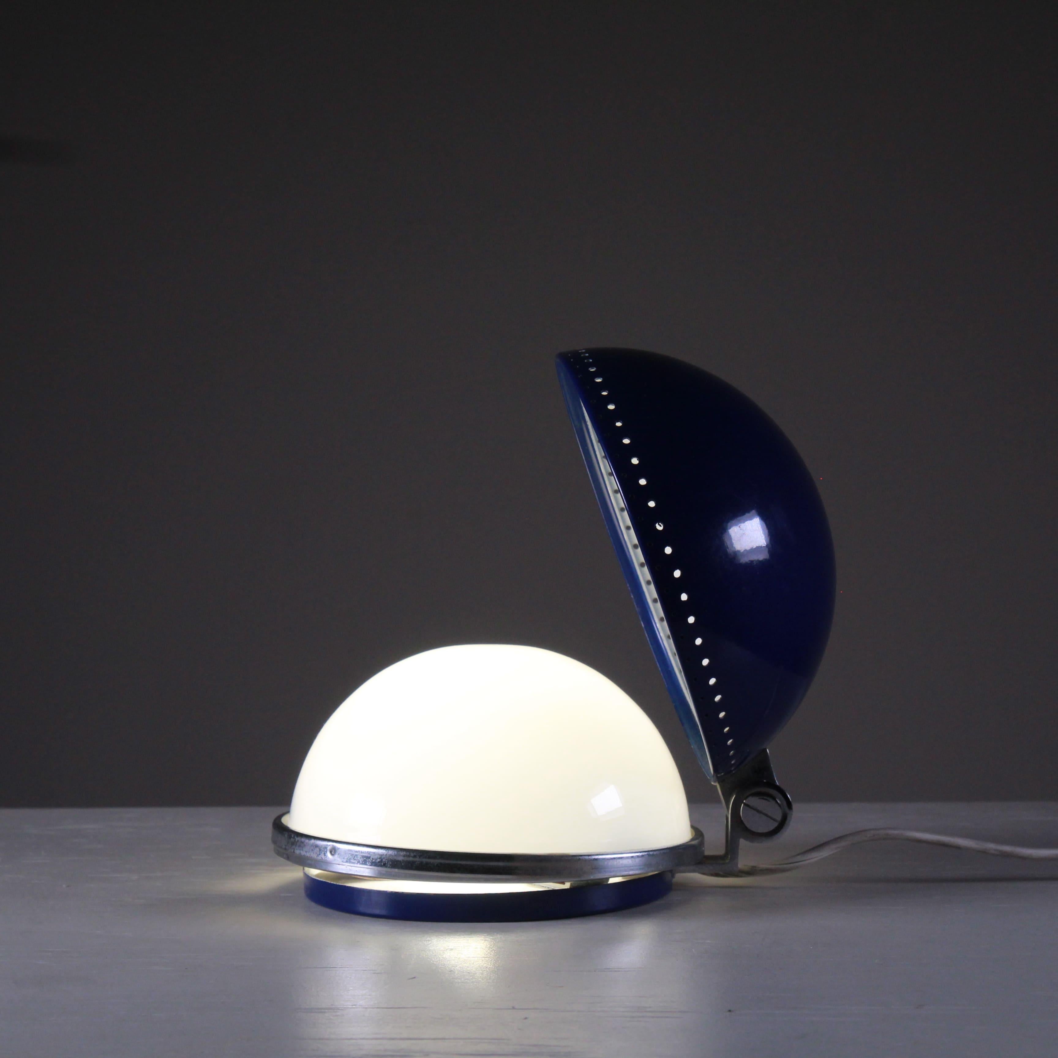 Lampe de table en métal et verre, Bougie, 1970 Bon état - En vente à Milano, Lombardia
