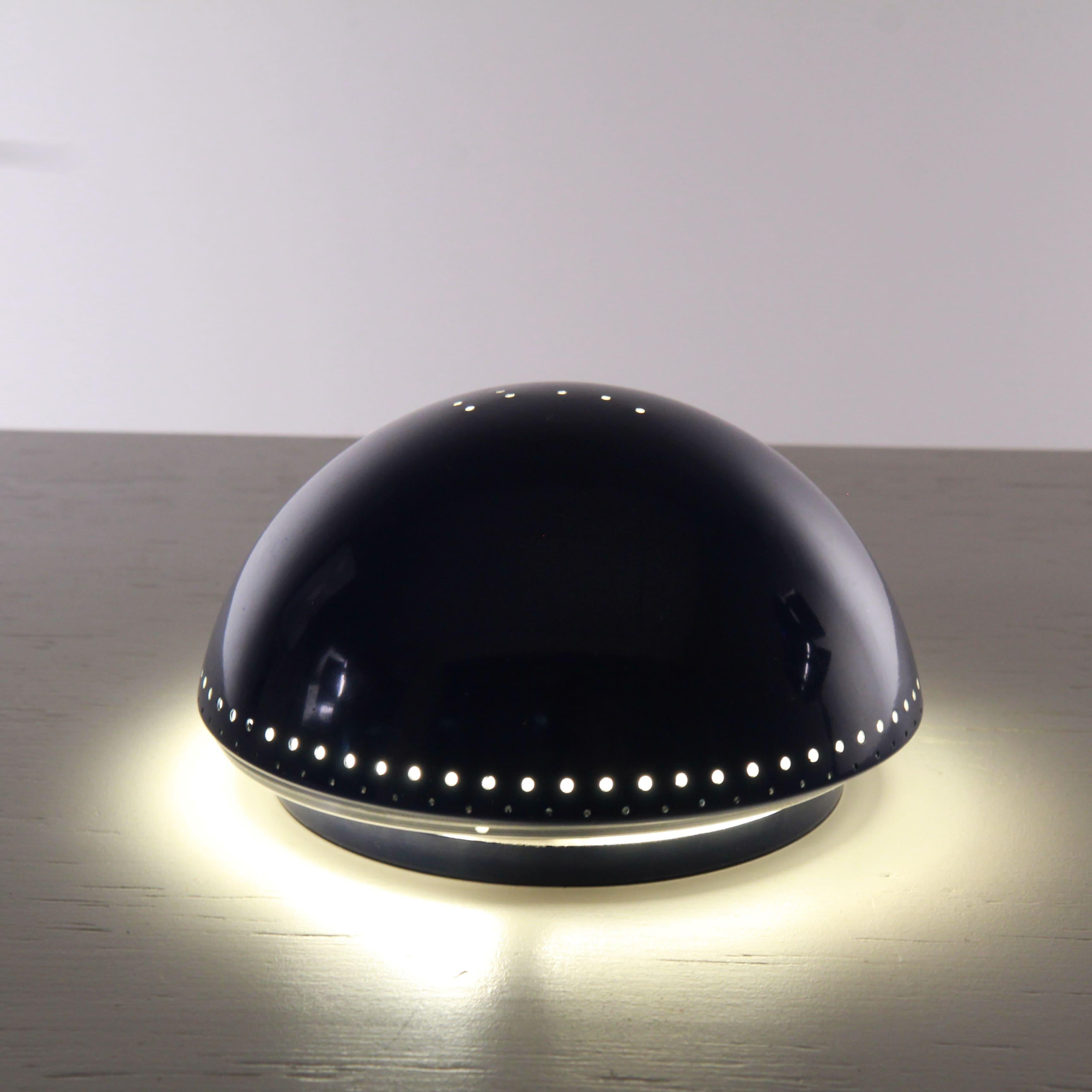 Lampe de table en métal et verre, Bougie, 1970 en vente 1