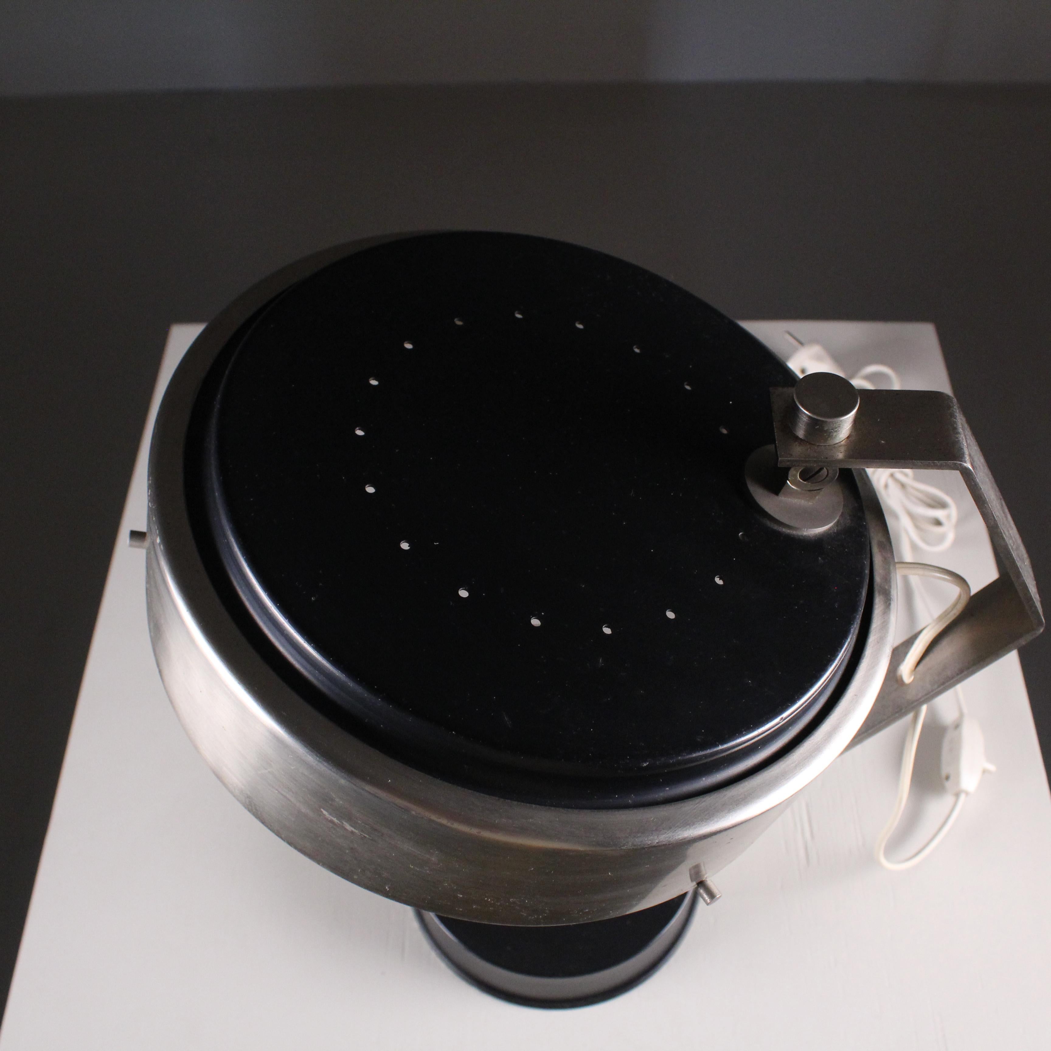 Italian Space Age style metal table lamp, 1960s For Sale