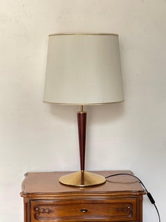 "Tony Paul Westwood " brass and wood table lamp, 1970s