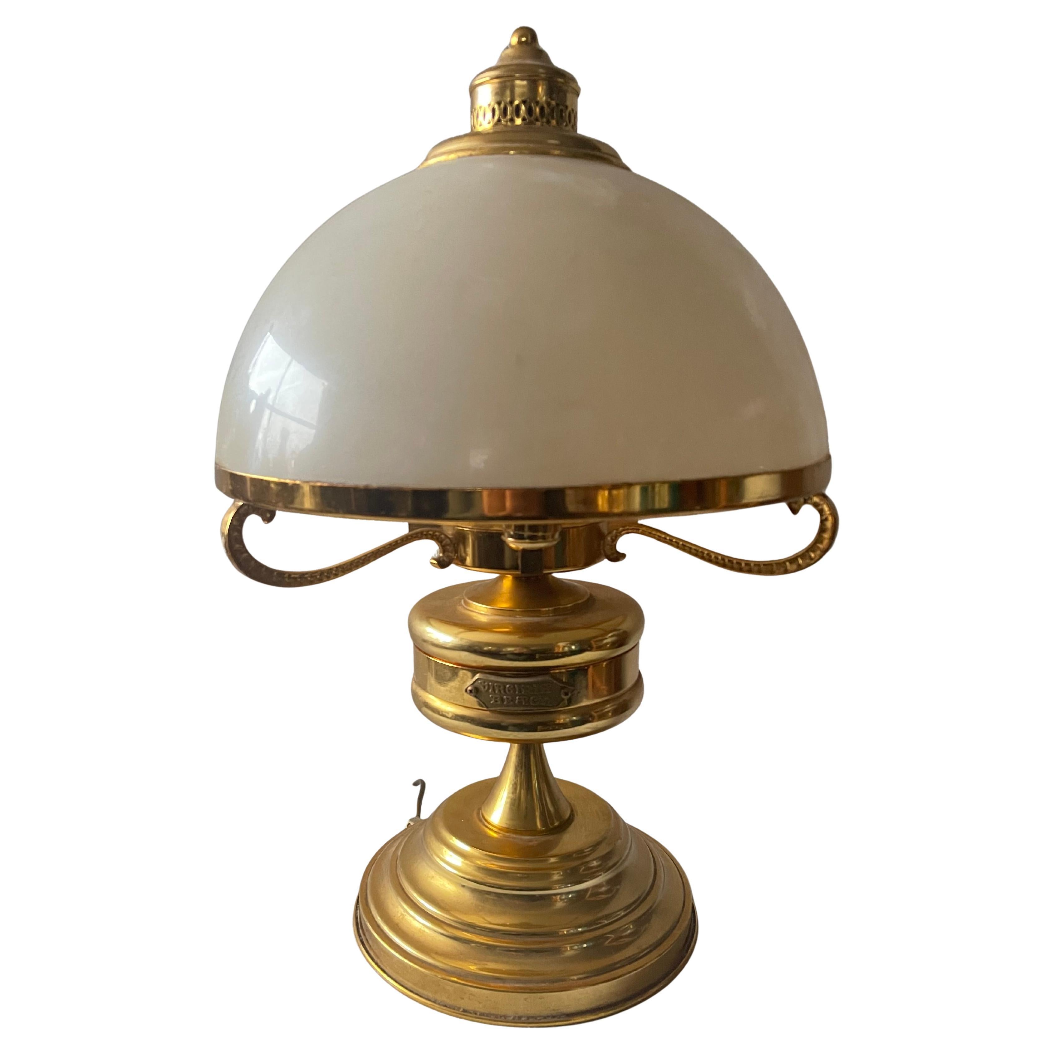 Brass and Italian glass table lamp 1990s modern style