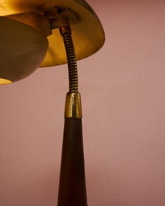 Leather table lamp, design by Angelo Lelii for Arredoluce, Italy