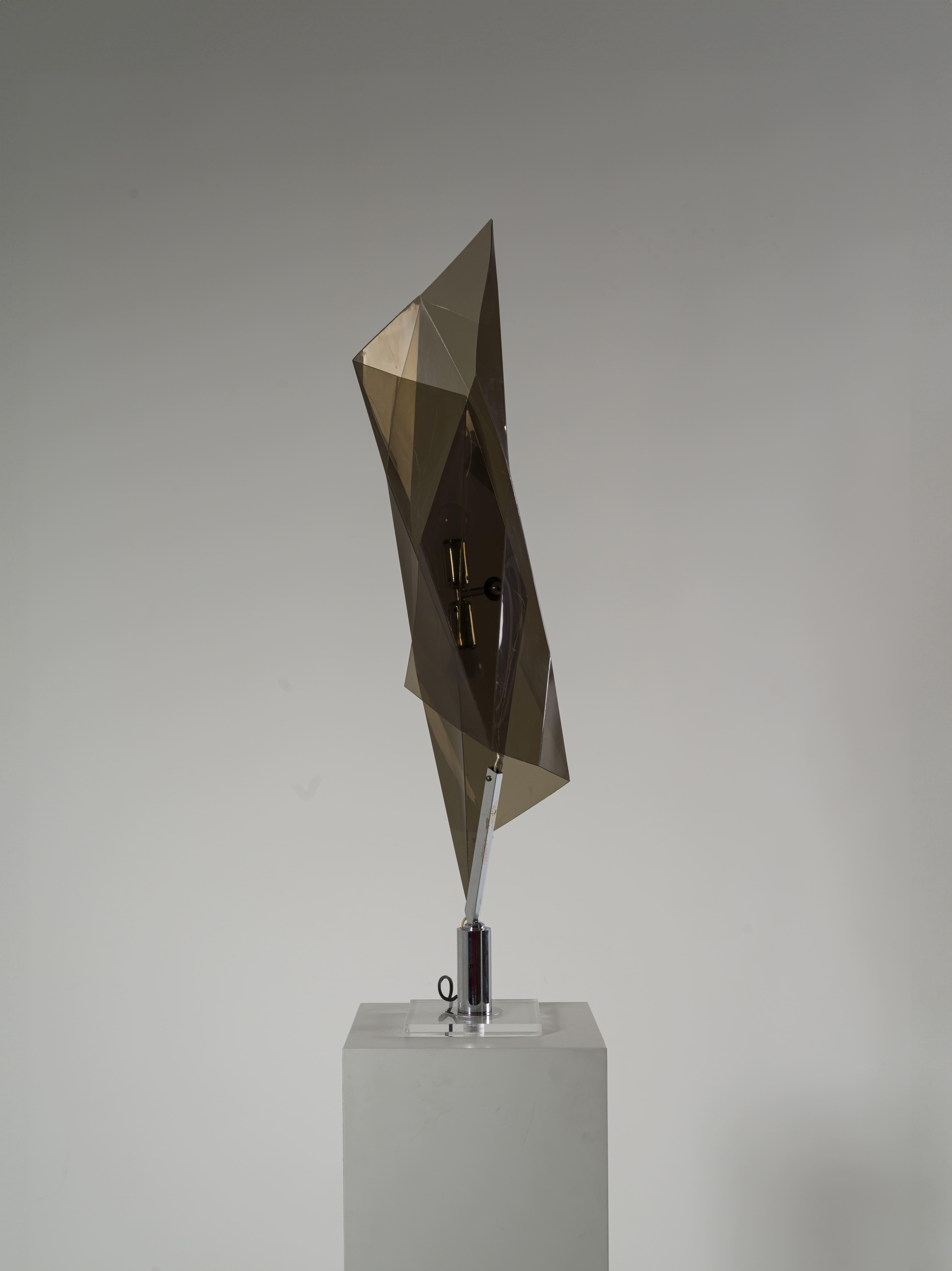 Modern Plexiglass Table Lamp by Giuseppe Calonaci for Arcobaleno Italy 70's For Sale