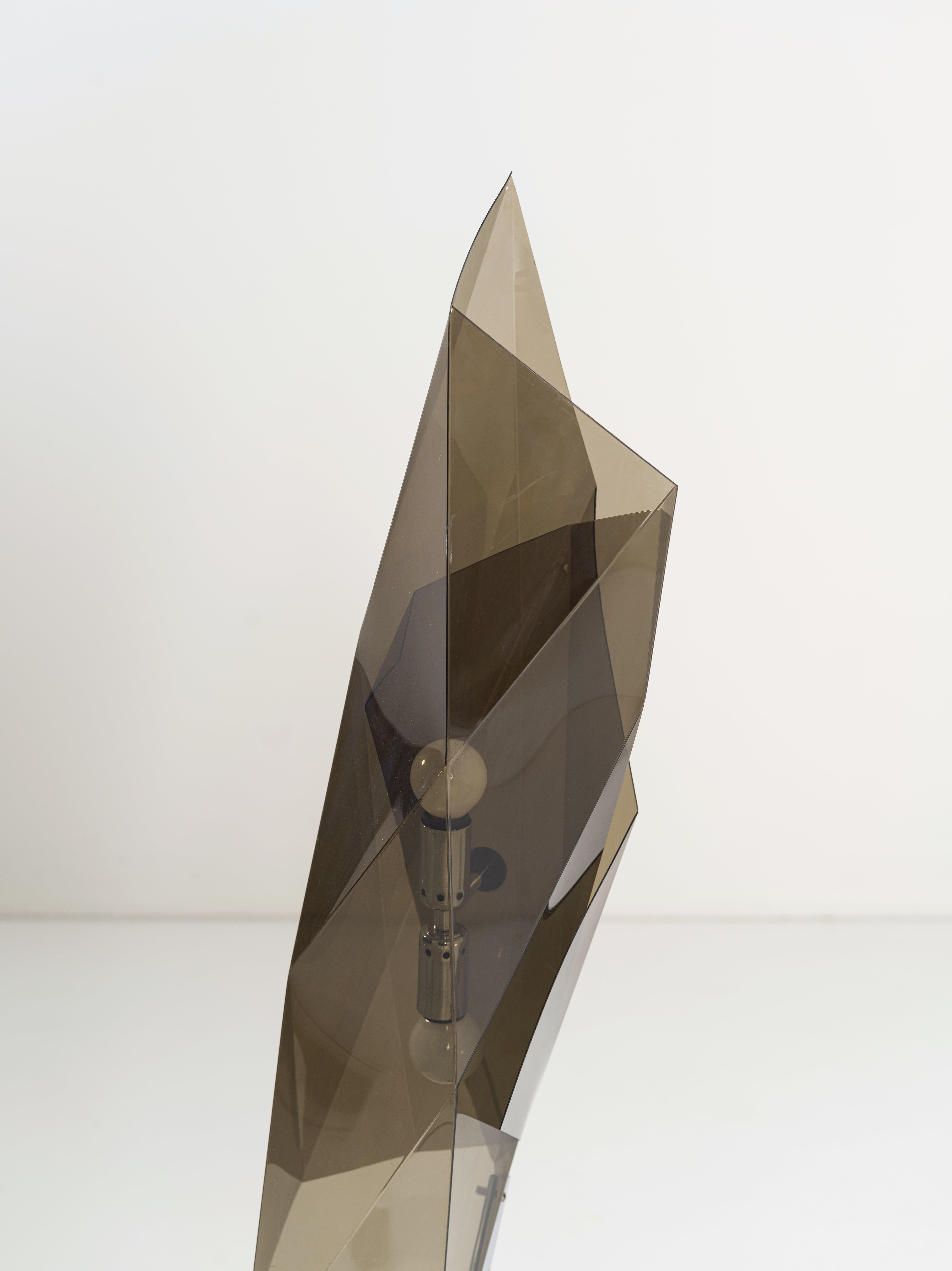 Plexiglass Table Lamp by Giuseppe Calonaci for Arcobaleno Italy 70's For Sale 1