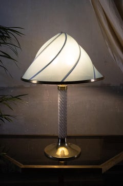 Lampe de table en plexiglas et laiton - Années 80