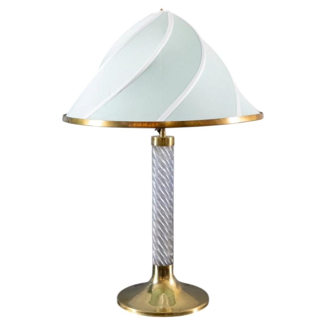 Plexiglass and Brass Table Lamp - 1980s For Sale