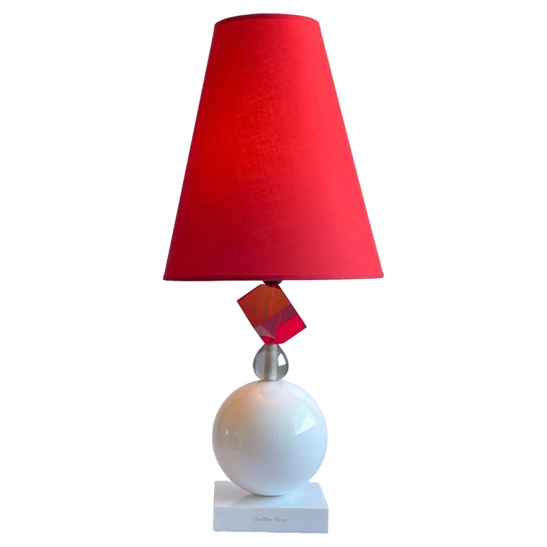 100% Italian resin table lamp in design and manufacture For Sale