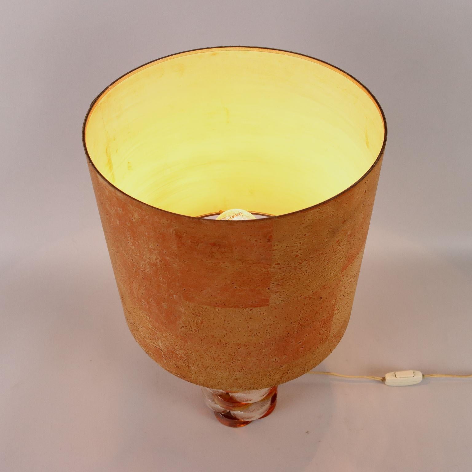 Lampe de table en verre bicolore des années 70-80 Bon état - En vente à Milano, IT