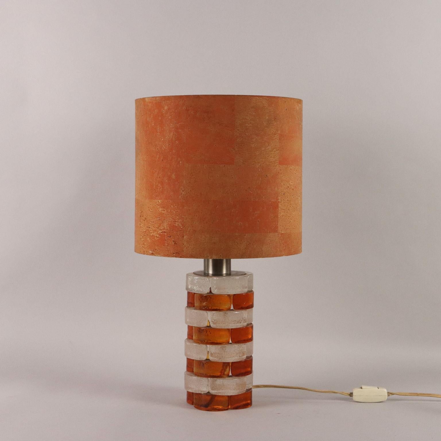 Lampe de table en verre bicolore des années 70-80 en vente 1