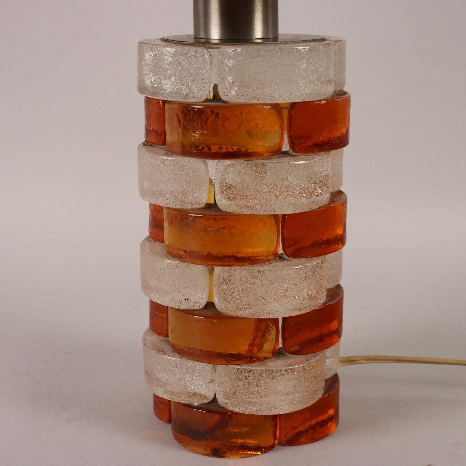 Lampe de table en verre bicolore des années 70-80 en vente 2