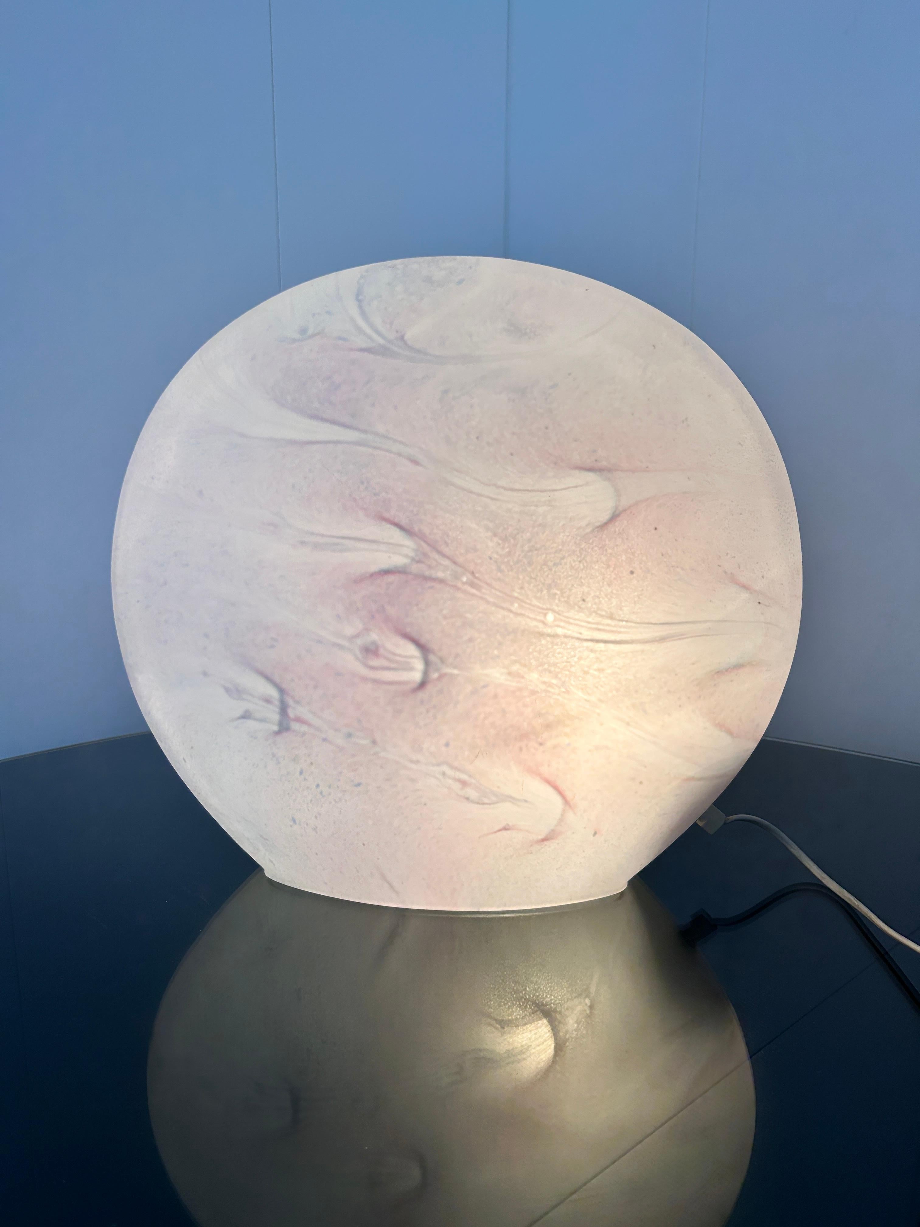 Verre Lampada da tavolo in vetro di Munano nei toni del rosa, prod. italien, années 80 en vente