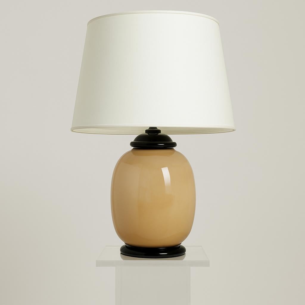 Mid-Century Modern Murano glass table lamp by Tommaso Barbi - Italy - 1950s For Sale