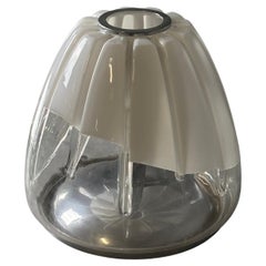 Vintage Glass and steel table lamp, 1970s