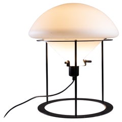 Vintage Opal glass and metal table lamp, 1970s