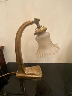 Lampada da tavolo LIBERTY - bronzo e vetro - Italia 1925