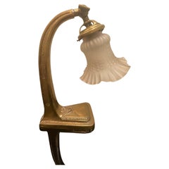 Antique Lampada da tavolo LIBERTY - bronzo e vetro - Italia 1925