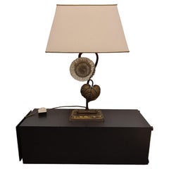 Art nouveau bronze and glass table lamp