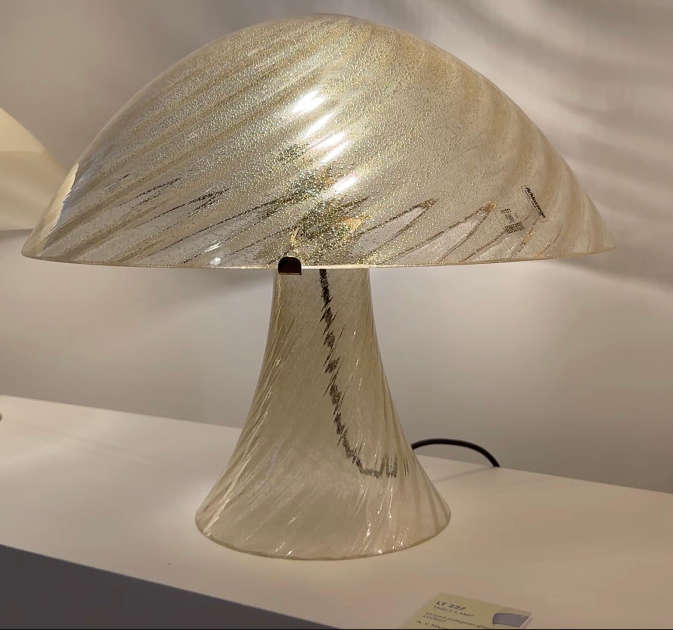 Verre de Murano Lampe de table LT227 en forme de champignon, design Carlo Nason pour A.V. Mazzega en vente