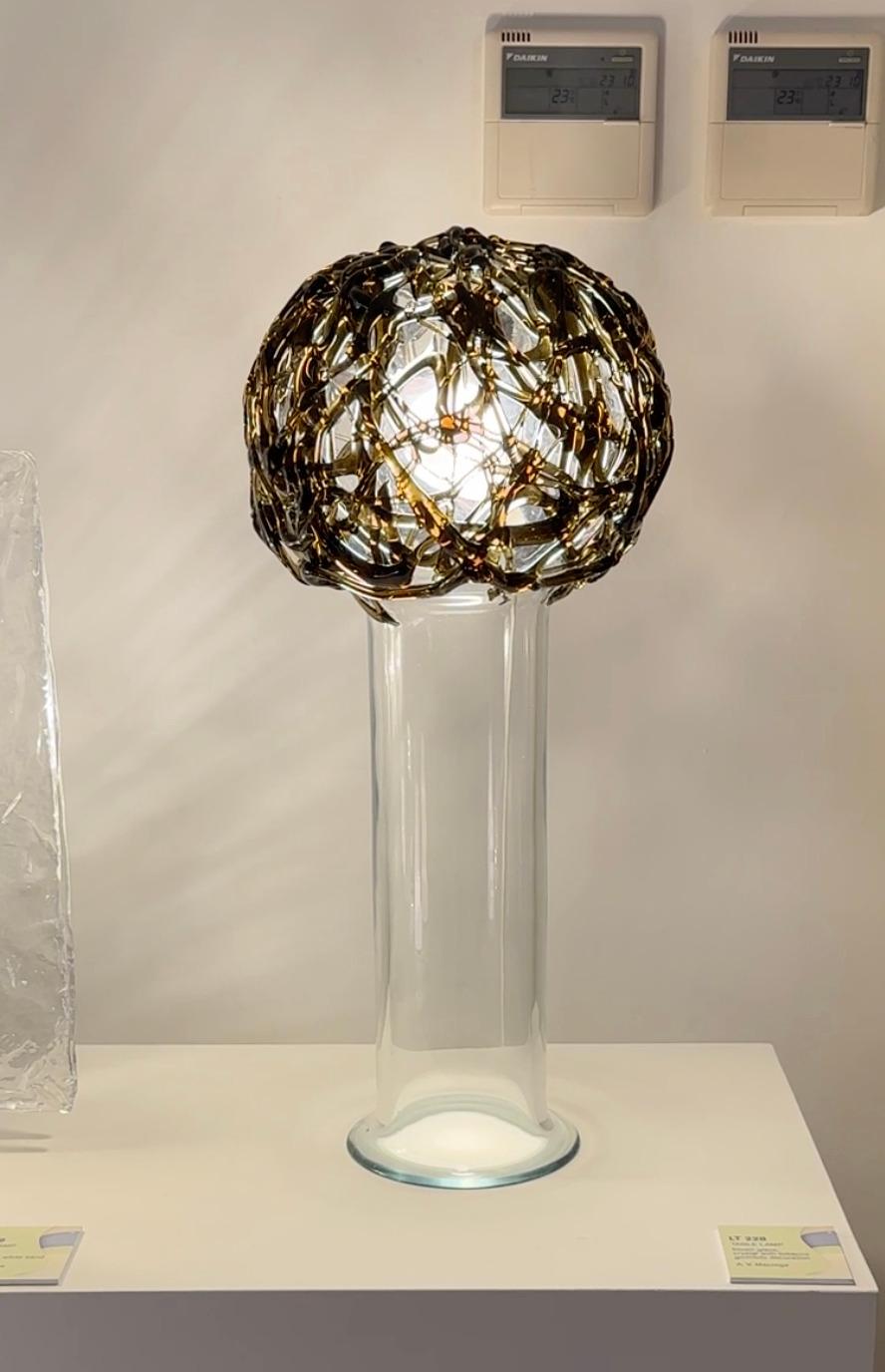 Mid-Century Modern LT228 table lamp in Murano glass, Carlo Nason for A.V. Mazzega, Italy For Sale