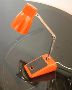 Mid-Century Modern Table Lamp by MG, Steel & Glass, Hong Kong, 1970