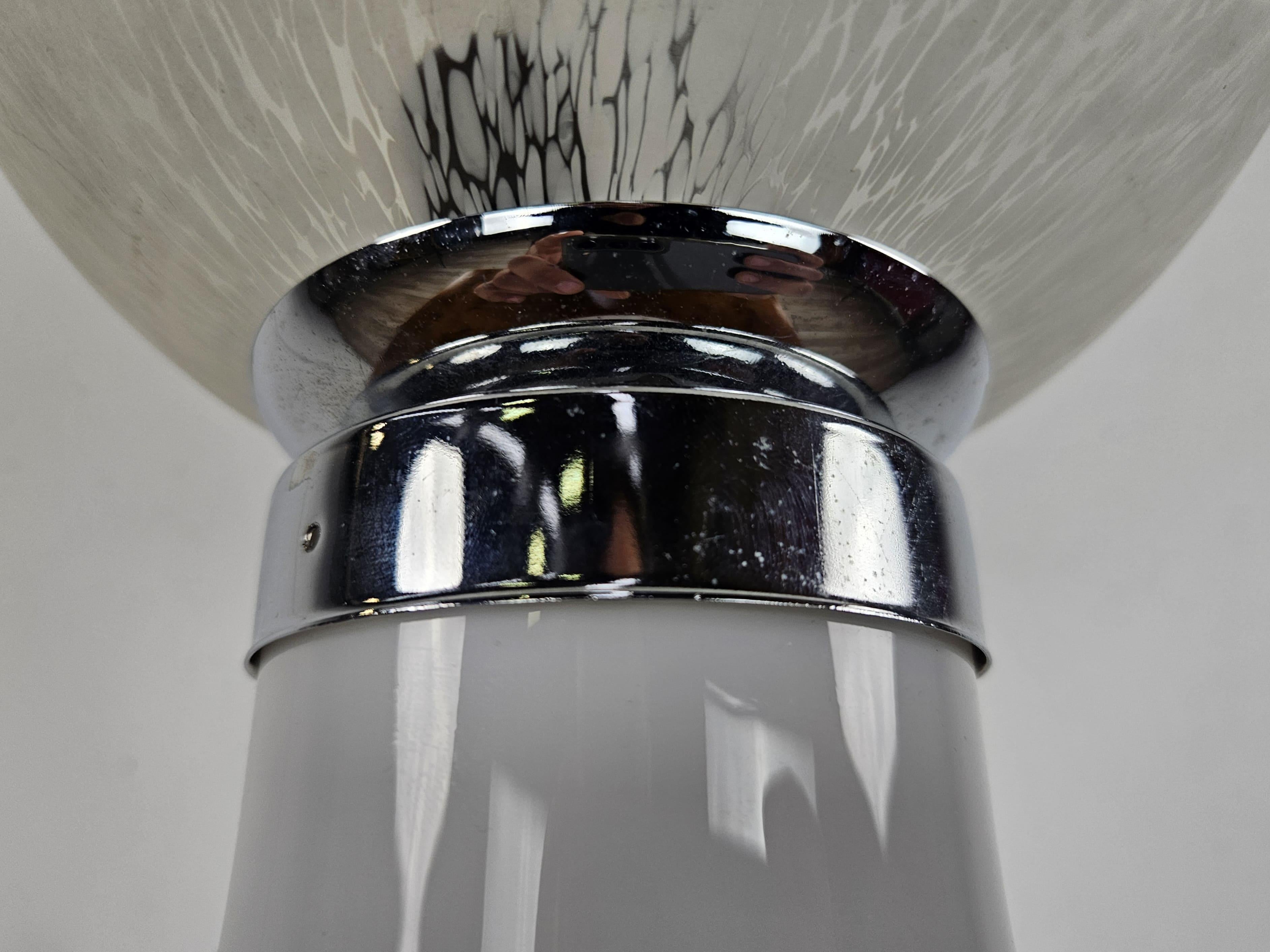 Lampe de table à deux lumières en verre de Murano du milieu du siècle, 1970 en vente 1