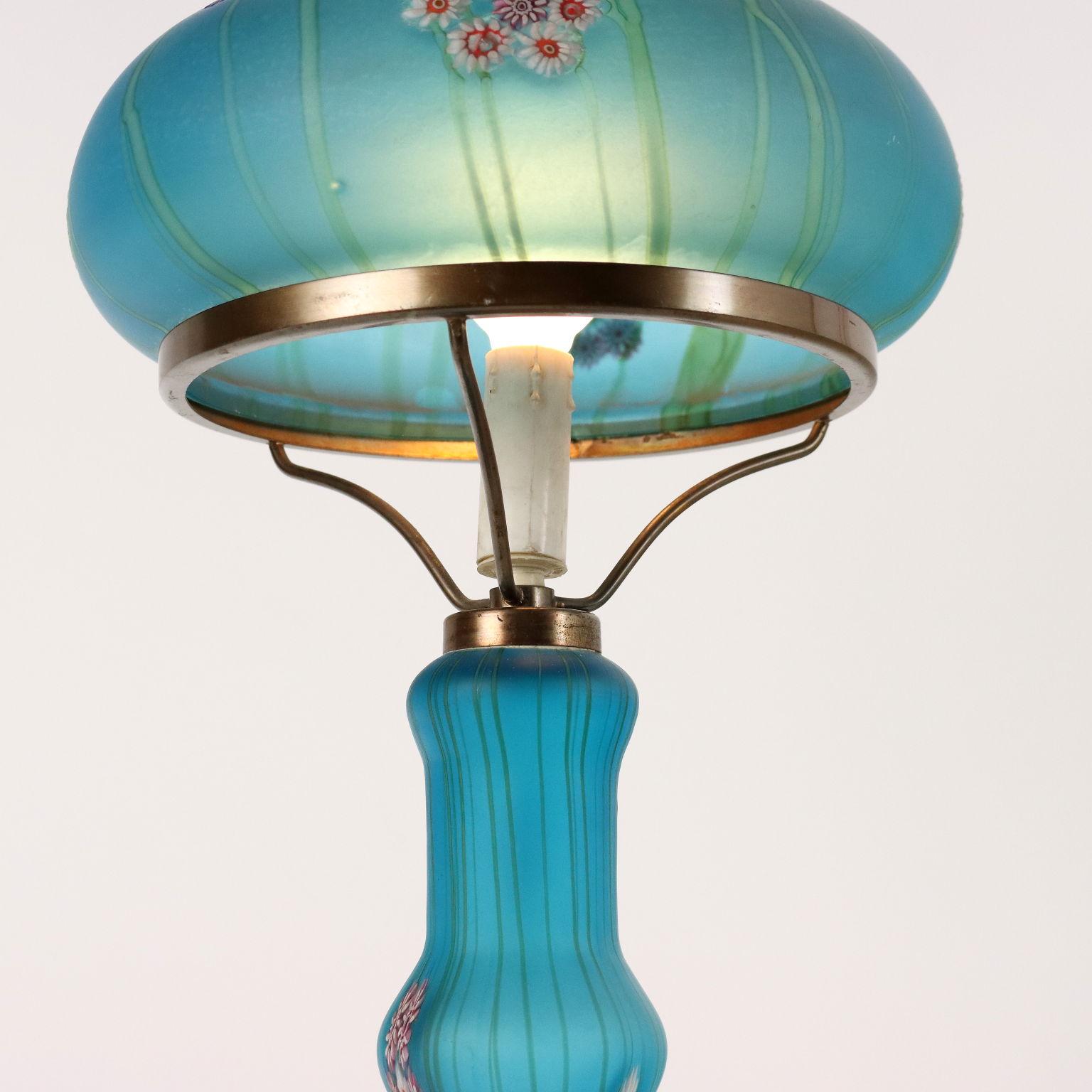 Mid-Century Modern Millefiori Fratelli Toso Murano 1950s Table Lamp For Sale