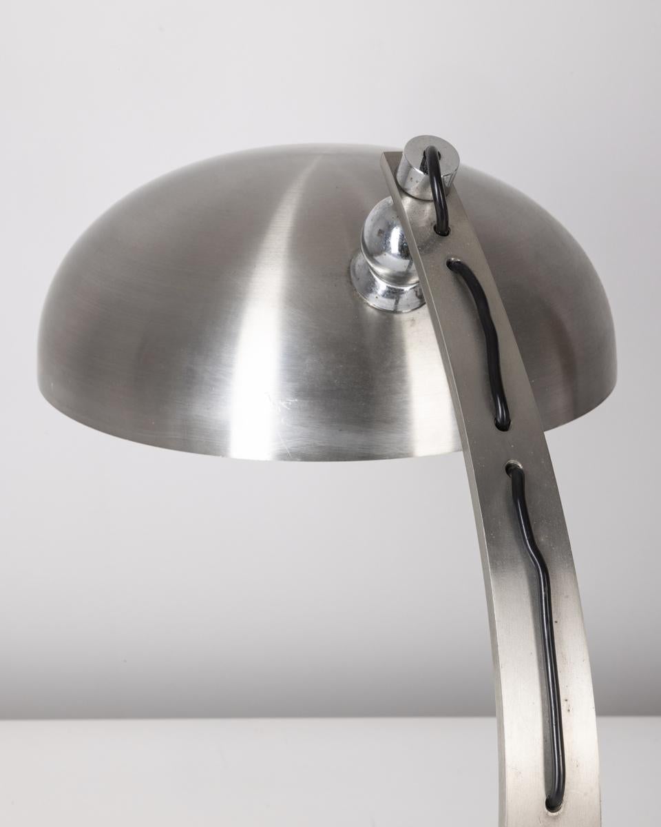 70's ministerial table lamp in chrome metal Italian design In Good Condition For Sale In None, IT