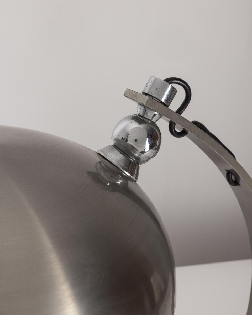 Late 20th Century 70's ministerial table lamp in chrome metal Italian design For Sale